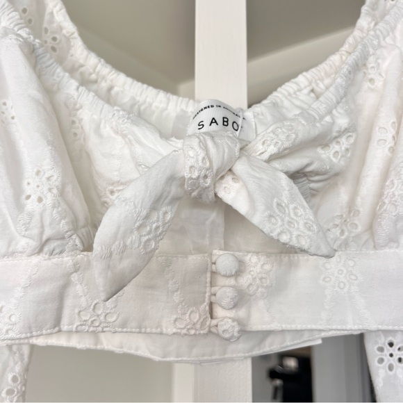 SABO NWT White Eyelet Puff Sleeve Top - Picture 8 of 14